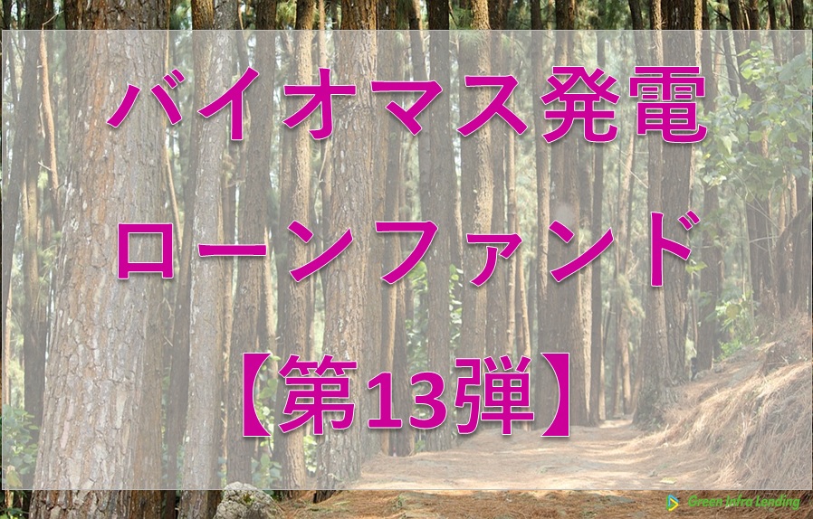 【第13弾】バイオマス発電ローンファンド（第1次募集）